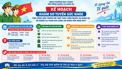 BÀI TUYÊN TRUYỀN Về công tác khám sơ tuyển sức khỏe cho công dân trong độ tuổi thực hiện nghĩa vụ quân sự và nghĩa vụ tham gia Công an nhân dân năm 2027
